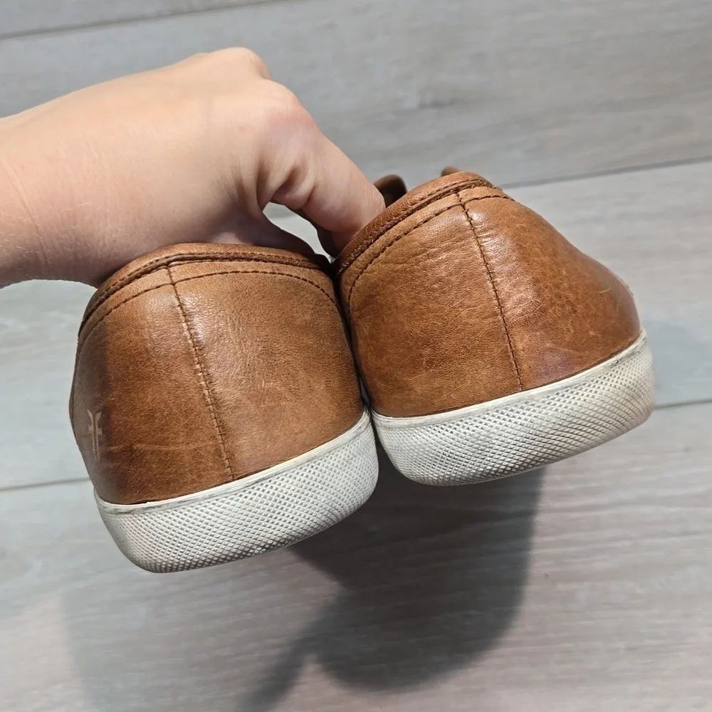 Frye Mens Leather Loafer Slip on sneakers shoes sz 10.5